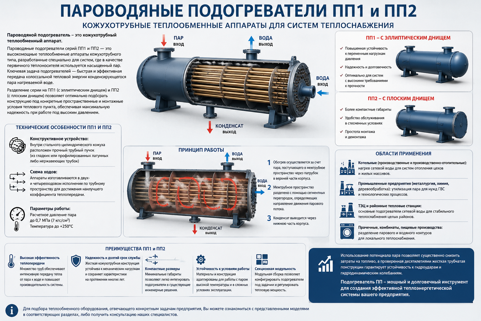 Подогреватели пароводяные ПП1, ПП2 купить в Хабаровске и на Дальнем Востоке Подогреватели пароводяные ПП1, ПП2 купить в Хабаровске и на Дальнем Востоке