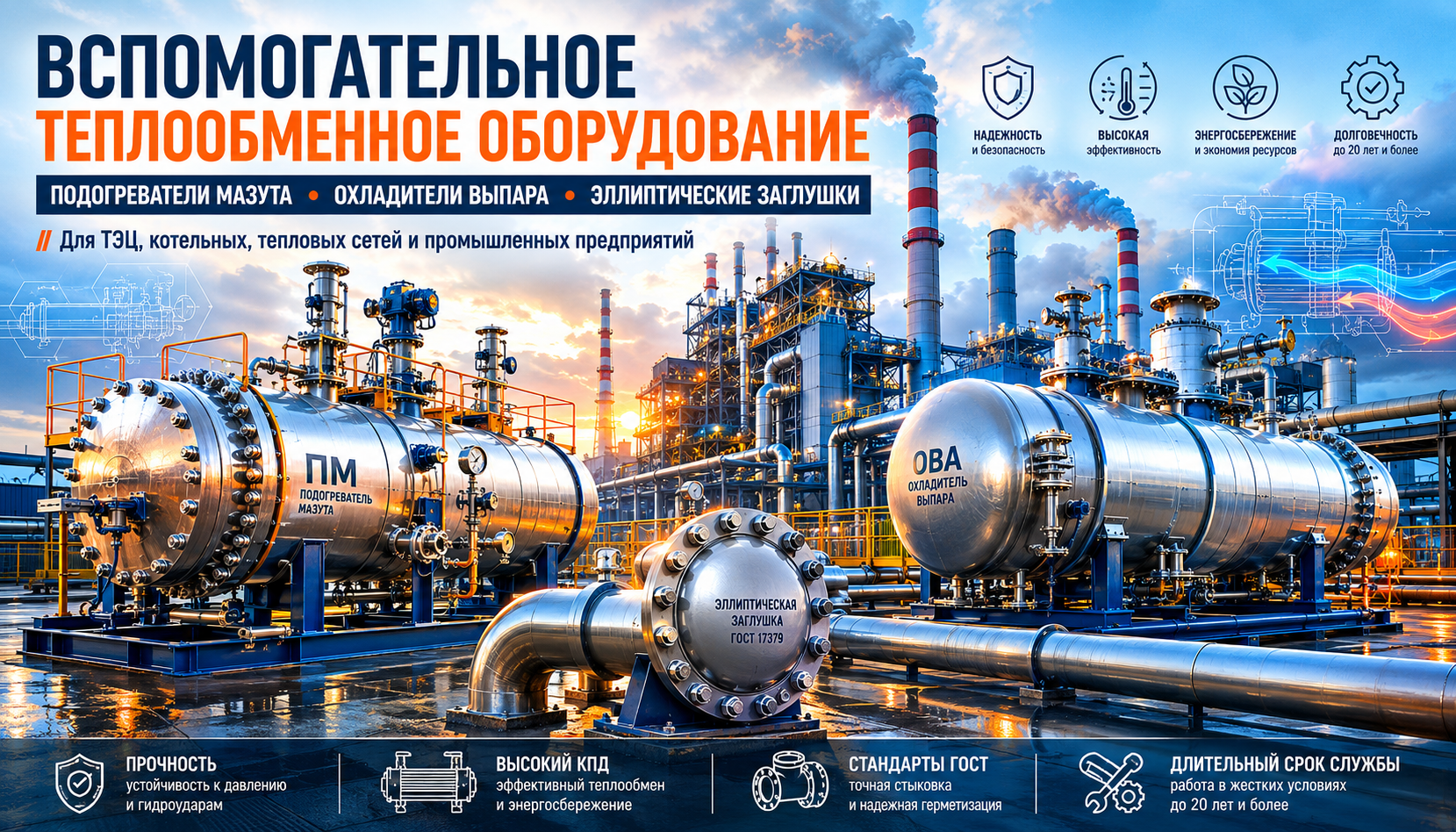 Заглушки эллиптические, подогреватели мазута, охладители выпара купить в Хабаровске и на Дальнем Востоке Заглушки эллиптические, подогреватели мазута, охладители выпара купить в Хабаровске и на Дальнем Востоке