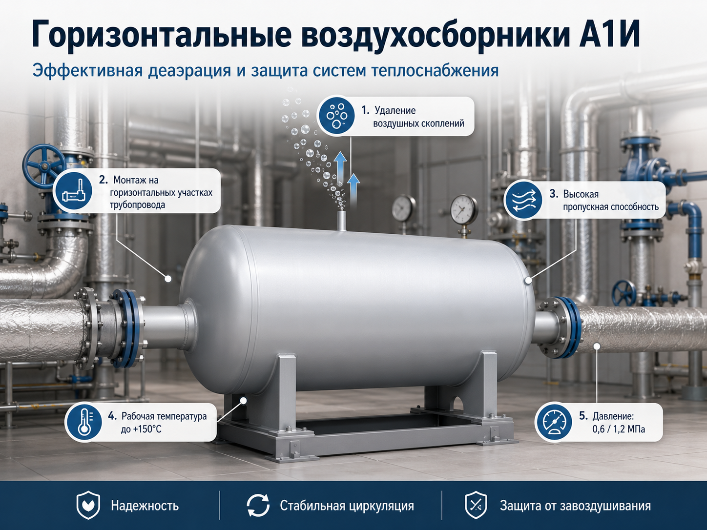 Горизонтальные воздухосборники А1И Горизонтальные воздухосборники А1И
