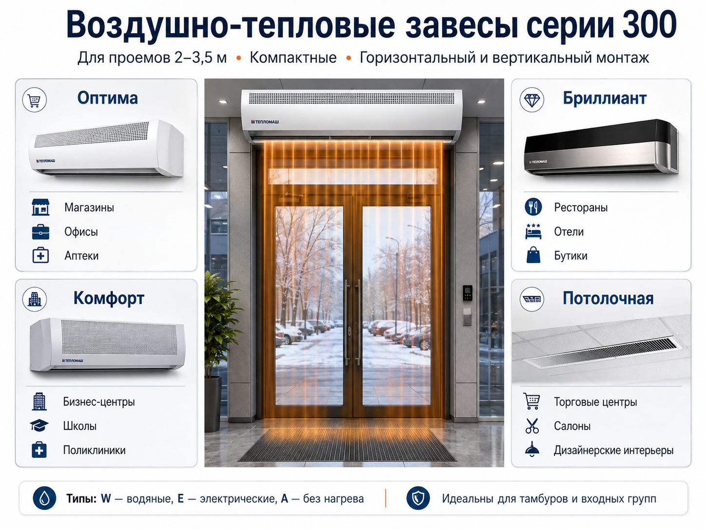 Воздушно-тепловые завесы Тепломаш сферы применения, продажа в Хабаровске на Дальнем Востоке Воздушно-тепловые завесы Тепломаш сферы применения, продажа в Хабаровске на Дальнем Востоке